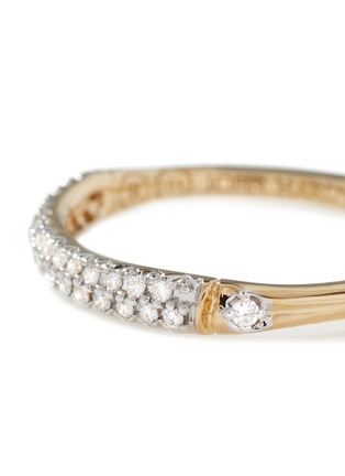 Detail View - Click To Enlarge - JOHN HARDY - ‘BAMBOO’ DIAMOND 18K GOLD SLIM BAND RING