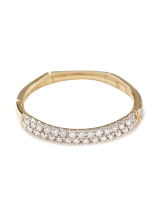 Main View - Click To Enlarge - JOHN HARDY - ‘BAMBOO’ DIAMOND 18K GOLD SLIM BAND RING