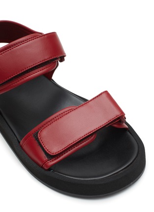 Detail View - Click To Enlarge - THE ROW KIDS - HOOK AND LOOP DOUBLE VELCRO LEATHER FLAT TODDLER/KIDS SANDALS
