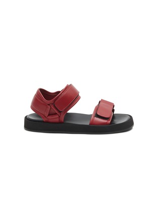 Main View - Click To Enlarge - THE ROW KIDS - HOOK AND LOOP DOUBLE VELCRO LEATHER FLAT TODDLER/KIDS SANDALS