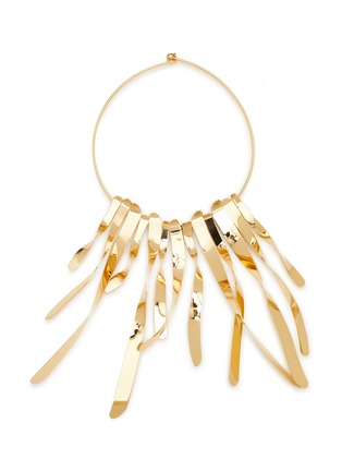 Main View - Click To Enlarge - JIL SANDER - ‘Plumaje’ Twisted Drop Charm Gold-Toned Brass Necklace