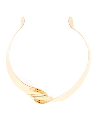 Main View - Click To Enlarge - JIL SANDER - ‘Plumaje’ Twisted Gold Toned Metal Necklace