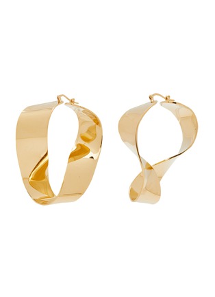 Main View - Click To Enlarge - JIL SANDER - ‘PLUMAJE’ GOLD-TONED METAL OVERSIZED HOOP EARRINGS