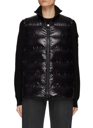 Main View - Click To Enlarge - MONCLER - LONG SLEEVE ZIPPED UP PUFFER CARDIGAN