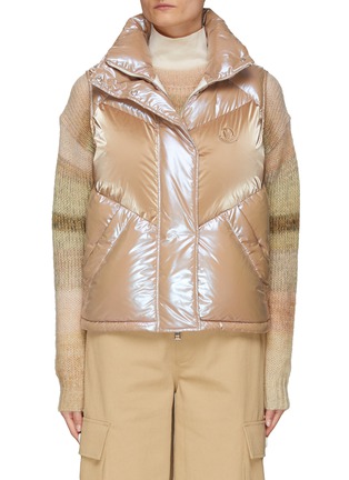 Main View - Click To Enlarge - MONCLER - PEARL EFFECT SLEEVELESS PUFFER VEST