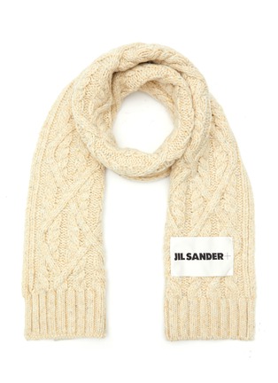 Main View - Click To Enlarge - JIL SANDER - Donegal Wool Chunky Cable Knit Scarf