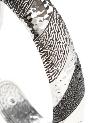 Detail View - Click To Enlarge - JOHN HARDY - ‘CLASSIC CHAIN’ BLACK SAPPHIRE SPINEL HAMMERED DETAIL SILVER BRACELET