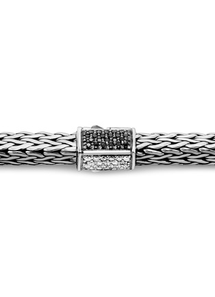 Detail View - Click To Enlarge - JOHN HARDY - ‘CLASSIC CHAIN’ DIAMOND PAVÉ BLACK SAPPHIRE AND SPINEL STERLING SILVER TIGA CHAIN BRACELET