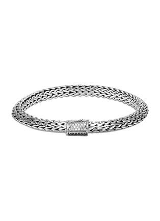 Main View - Click To Enlarge - JOHN HARDY - ‘CLASSIC CHAIN’ DIAMOND PAVÉ BLACK SAPPHIRE AND SPINEL STERLING SILVER TIGA CHAIN BRACELET