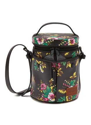 Main View - Click To Enlarge - KENZO - Floral Print Leather Bucket Bag