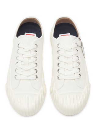 Detail View - Click To Enlarge - KENZO - ‘Kenzoschool’ Tiger Print Canvas Low-Top Lace-Up Sneakers