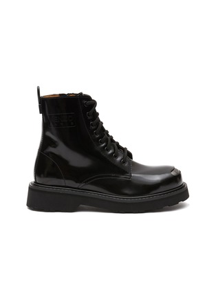 Main View - Click To Enlarge - KENZO - KENZOSMILE LACE UP LEATHER COMBAT BOOTS