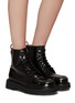 Figure View - Click To Enlarge - KENZO - KENZOSMILE LACE UP LEATHER COMBAT BOOTS