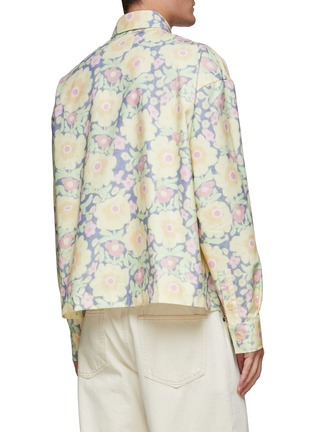 Back View - Click To Enlarge - JACQUEMUS - Desaturated Floral Print Cotton Cropped Shirt