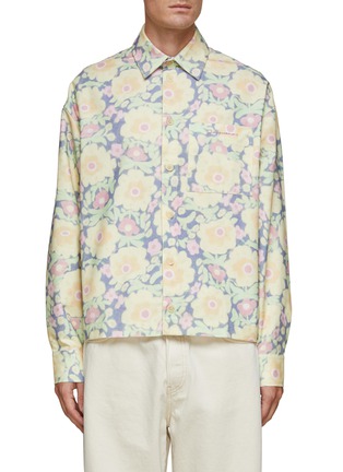 Main View - Click To Enlarge - JACQUEMUS - Desaturated Floral Print Cotton Cropped Shirt