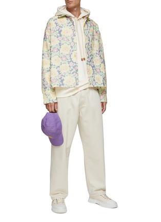 Figure View - Click To Enlarge - JACQUEMUS - Desaturated Floral Print Cotton Cropped Shirt