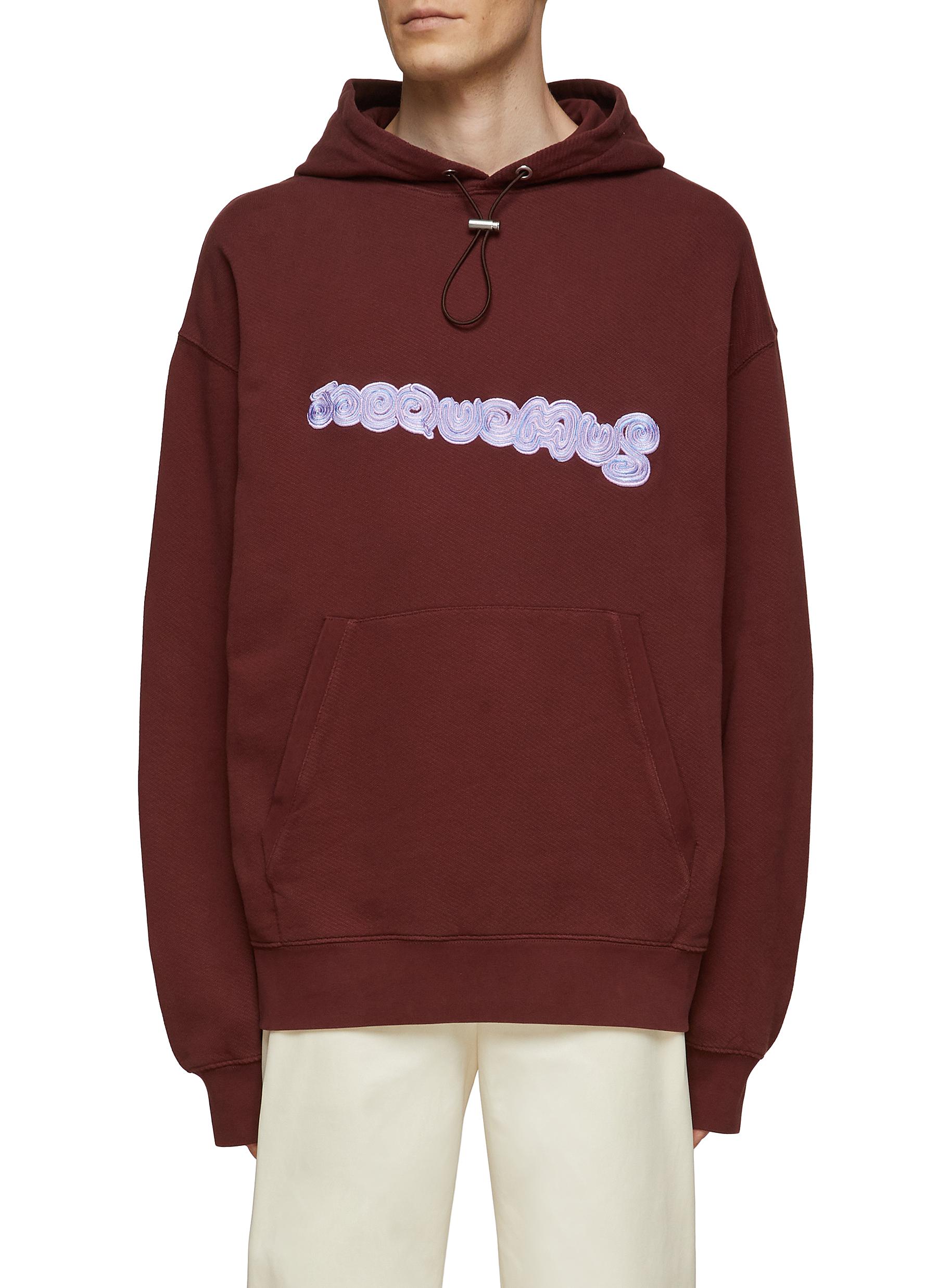 JACQUEMUS OVERSIZED CHEST LOGO PULLOVER HOODIE