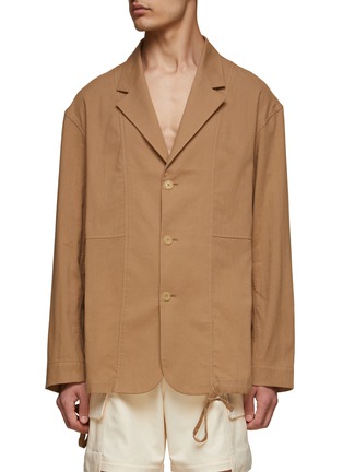 Main View - Click To Enlarge - JACQUEMUS - BELTED TWISTED HEM LONG SLEEVE SHIRT