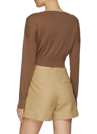 Back View - Click To Enlarge - EQUIL - CROPPED V-NECK KNITTED SWEATER