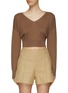 Main View - Click To Enlarge - EQUIL - CROPPED V-NECK KNITTED SWEATER