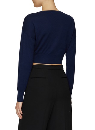 Back View - Click To Enlarge - EQUIL - CROPPED V-NECK SWEATER