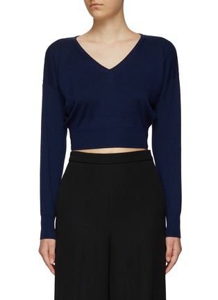 Main View - Click To Enlarge - EQUIL - CROPPED V-NECK SWEATER
