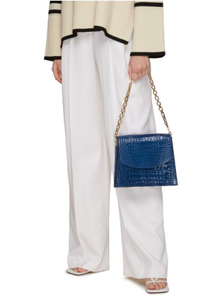 Figure View - Click To Enlarge - MARIA OLIVER - ‘EMMA’ ALLIGATOR LEATHER CHAIN STRAP CROSSBODY BAG