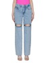 Main View - Click To Enlarge - GOOD AMERICAN - ‘GOOD’ '90S THIGH SLIT DETAILS STRAIGHT LEG JEANS