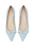 Detail View - Click To Enlarge - STUART WEITZMAN - FLAT CRYSTAL KNOTTED BOW SUEDE SKIMMER SHOES