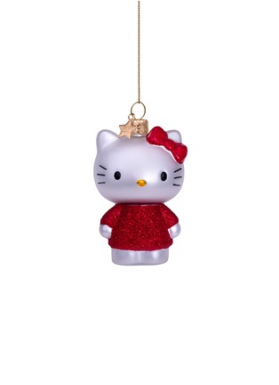 Main View - Click To Enlarge - VONDELS - Glittering Red Dress Hello Kitty Glass Ornament