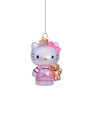 Main View - Click To Enlarge - VONDELS - Glittering Teddy Bear Hello Kitty Glass Ornament