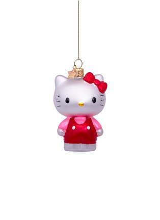 Main View - Click To Enlarge - VONDELS - Glittering Dungarees Hello Kitty Glass Ornament