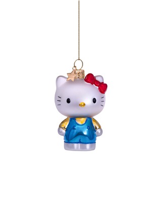 Main View - Click To Enlarge - VONDELS - Glittering Dungarees Hello Kitty Glass Ornament