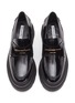 Detail View - Click To Enlarge - ALEXANDER WANG - ‘Carter’ Logo Leather Platform Loafers