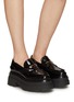 Figure View - Click To Enlarge - ALEXANDER WANG - ‘Carter’ Logo Leather Platform Loafers