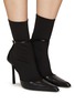 Figure View - Click To Enlarge - ALEXANDER WANG - ‘Viola’ Buckled Strap Ankle Sock Pointed Toe Heeled Boots