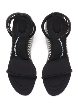 Detail View - Click To Enlarge - ALEXANDER WANG - ‘Dahlia’ Crystal Embellished Wedge Ankle Strap Sandals