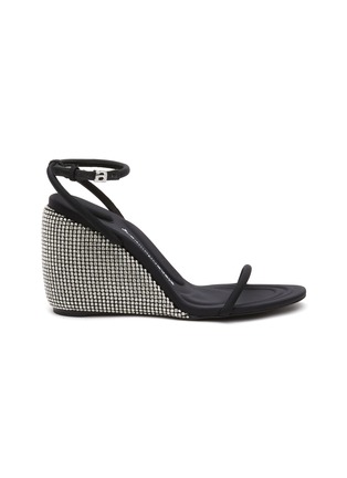 Main View - Click To Enlarge - ALEXANDER WANG - ‘Dahlia’ Crystal Embellished Wedge Ankle Strap Sandals