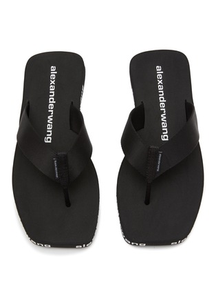 Detail View - Click To Enlarge - ALEXANDER WANG - Logo Square Toed Flip Flops