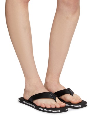 Figure View - Click To Enlarge - ALEXANDER WANG - Logo Square Toed Flip Flops