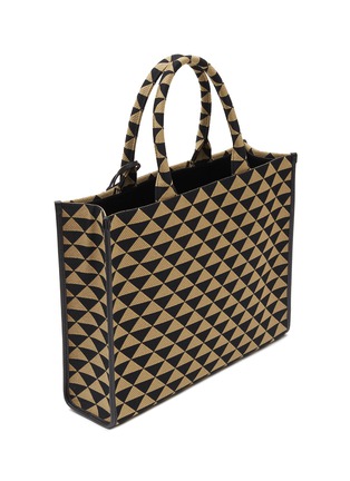 Detail View - Click To Enlarge - PRADA - ‘Symbole’ Logo Plaque Embroidered Large Shopper Bag