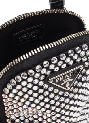 Detail View - Click To Enlarge - PRADA - Rhinestone Embellished Logo Plaque Re-Nylon Mini Bag