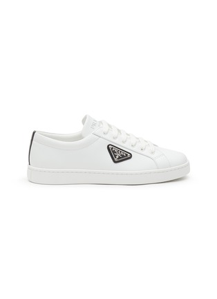 Main View - Click To Enlarge - PRADA - ‘Lane’ Logo Plaque Lace-Up Sneakers