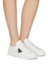 Figure View - Click To Enlarge - PRADA - ‘Lane’ Logo Plaque Lace-Up Sneakers