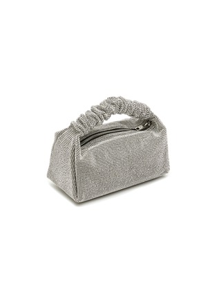 Detail View - Click To Enlarge - ALEXANDER WANG - ‘SCRUNCHIE’ RUCHED HANDLE CRYSTAL BAGUETTE BAG