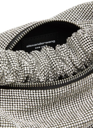 Detail View - Click To Enlarge - ALEXANDER WANG - ‘SCRUNCHIE’ RUCHED HANDLE CRYSTAL BAGUETTE BAG