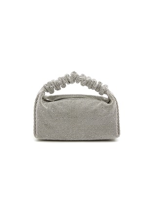 Main View - Click To Enlarge - ALEXANDER WANG - ‘SCRUNCHIE’ RUCHED HANDLE CRYSTAL BAGUETTE BAG