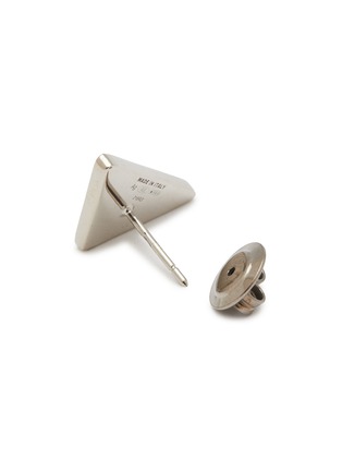 Detail View - Click To Enlarge - PRADA - Triangular Logo Sterling Silver Stud Earrings
