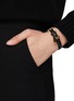 Figure View - Click To Enlarge - PRADA - Triangular Logo Charm Saffiano Leather Bracelet