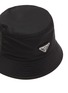 Detail View - Click To Enlarge - PRADA - Enamelled Metal Triangular Logo Re-Nylon Bucket Hat